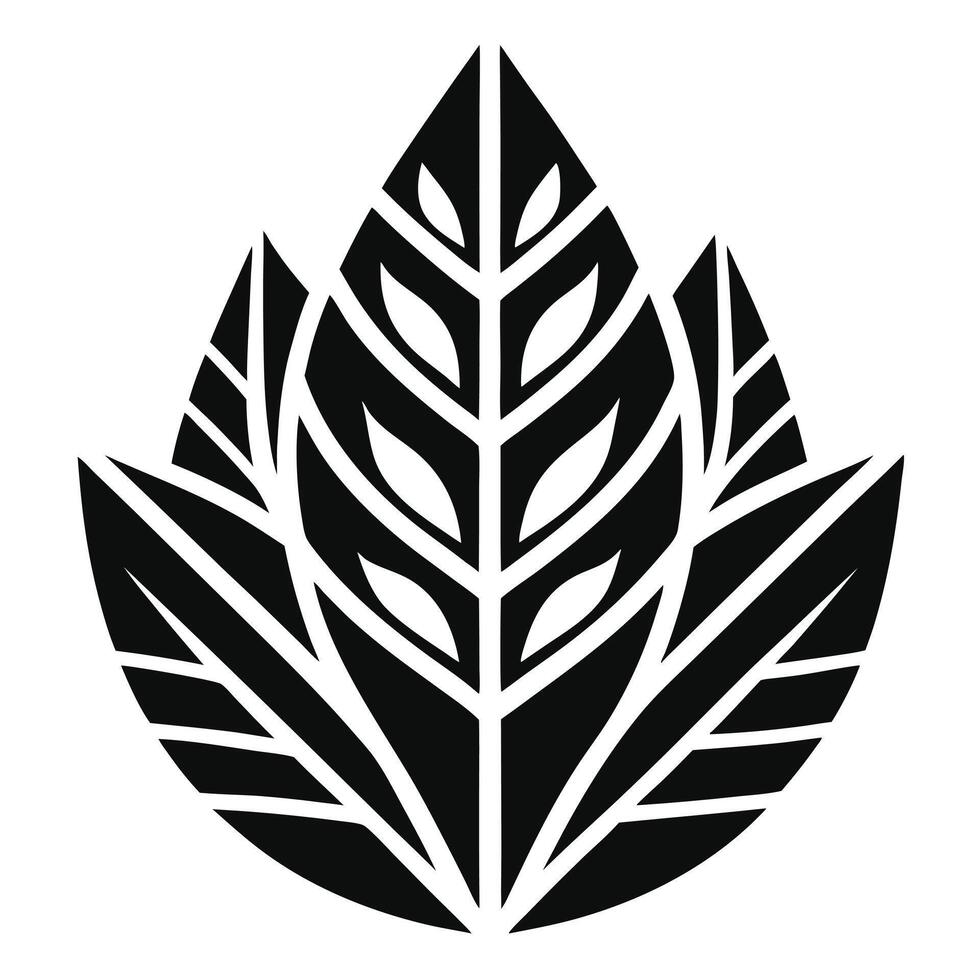 Abstract Leaf Design In Black vector
