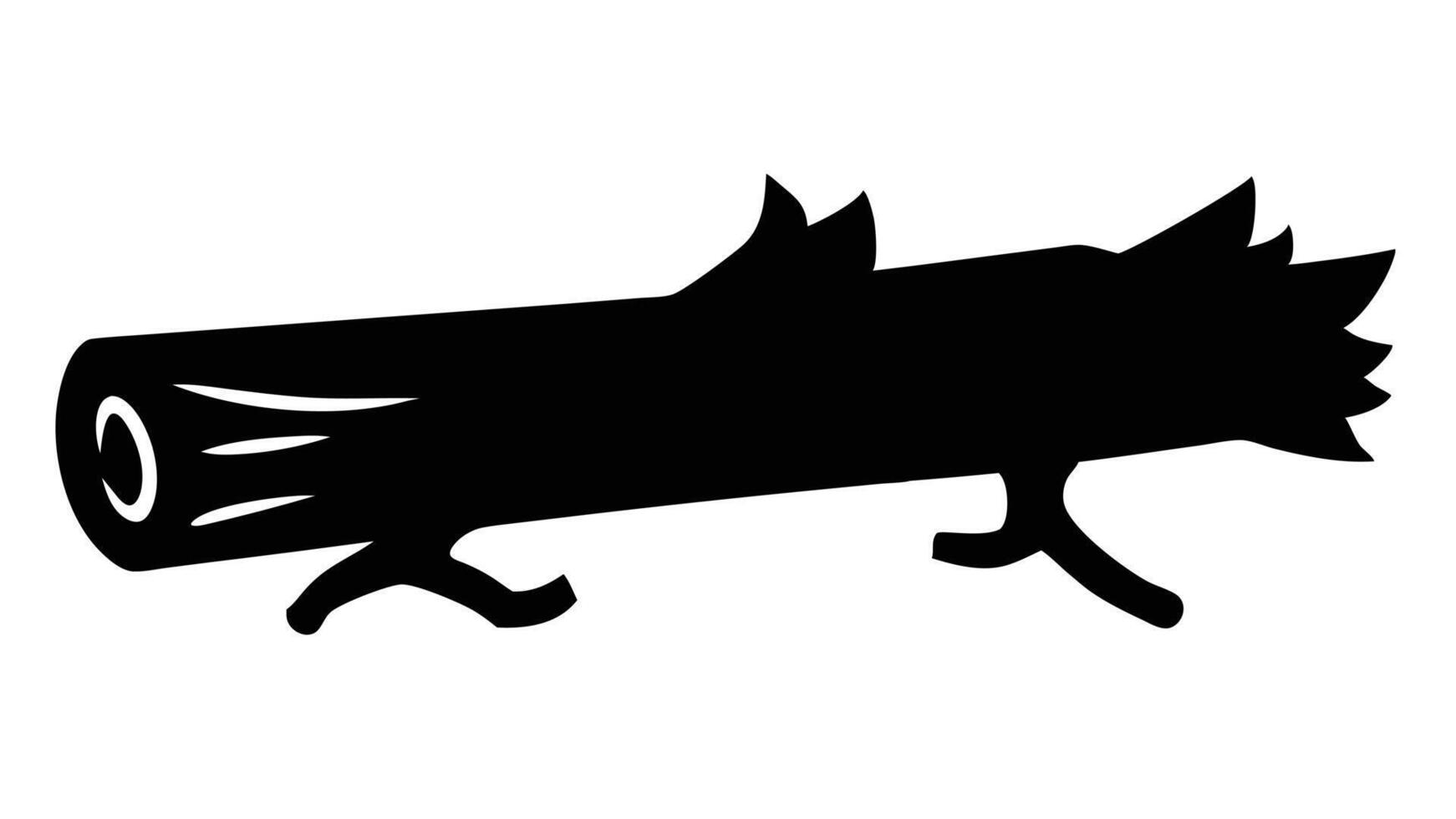 Black Silhouette Of A Wooden Log vector
