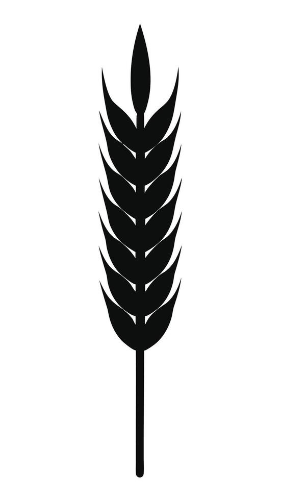 Black Wheat Ear Simple vector