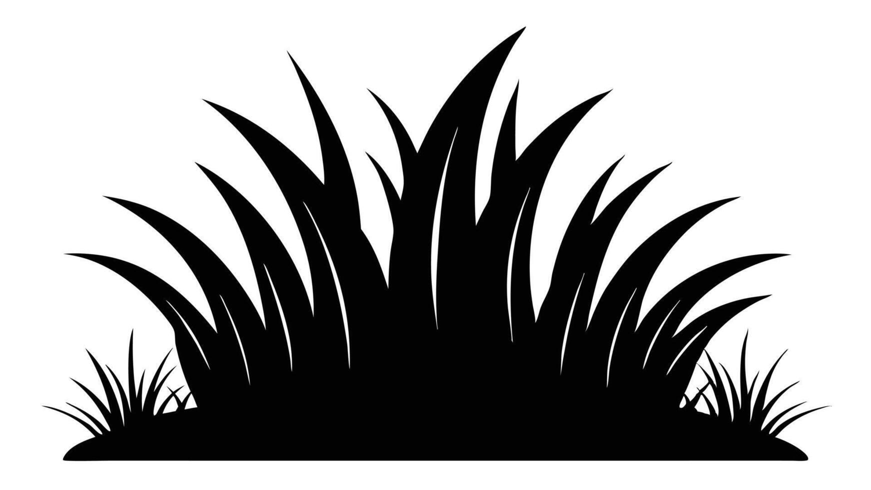 Black Grass Silhouette Design Element vector