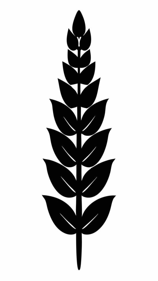 Black Fern Silhouette Isolated Design vector