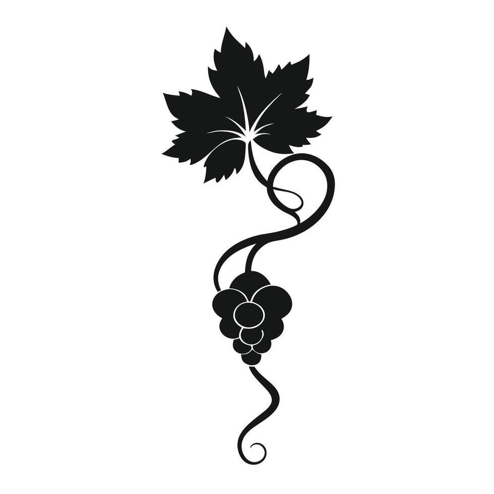 Black Vine Grape Leaf Illustration vector