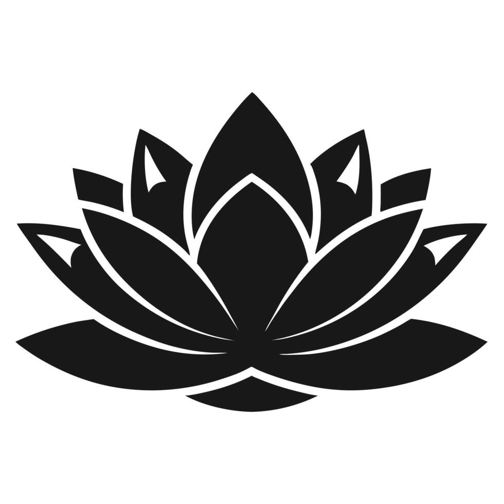Black Silhouette Of A Lotus vector