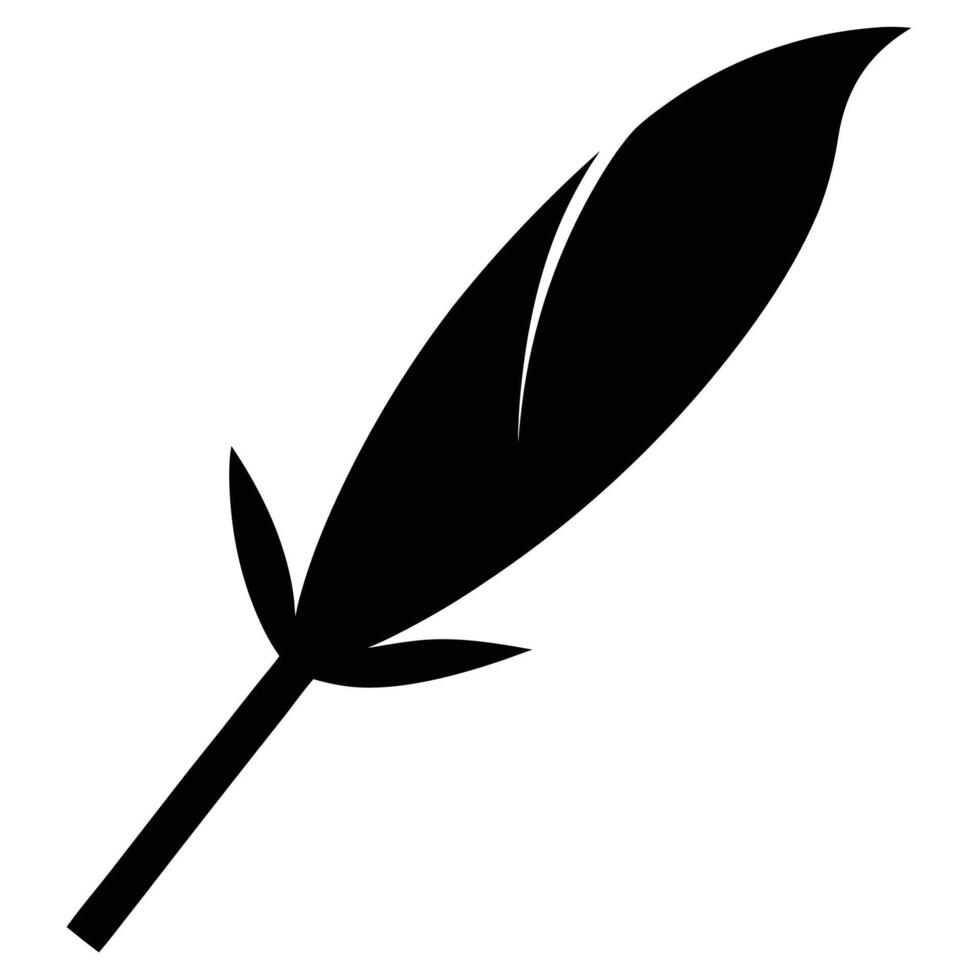 Black Elegant Feather Isolated On White vector