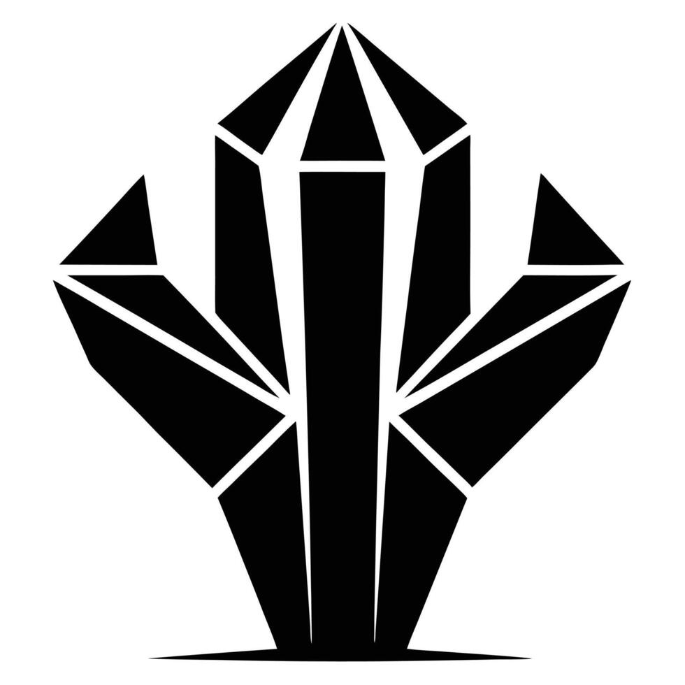 Black Crystal Gemstone Isolated vector
