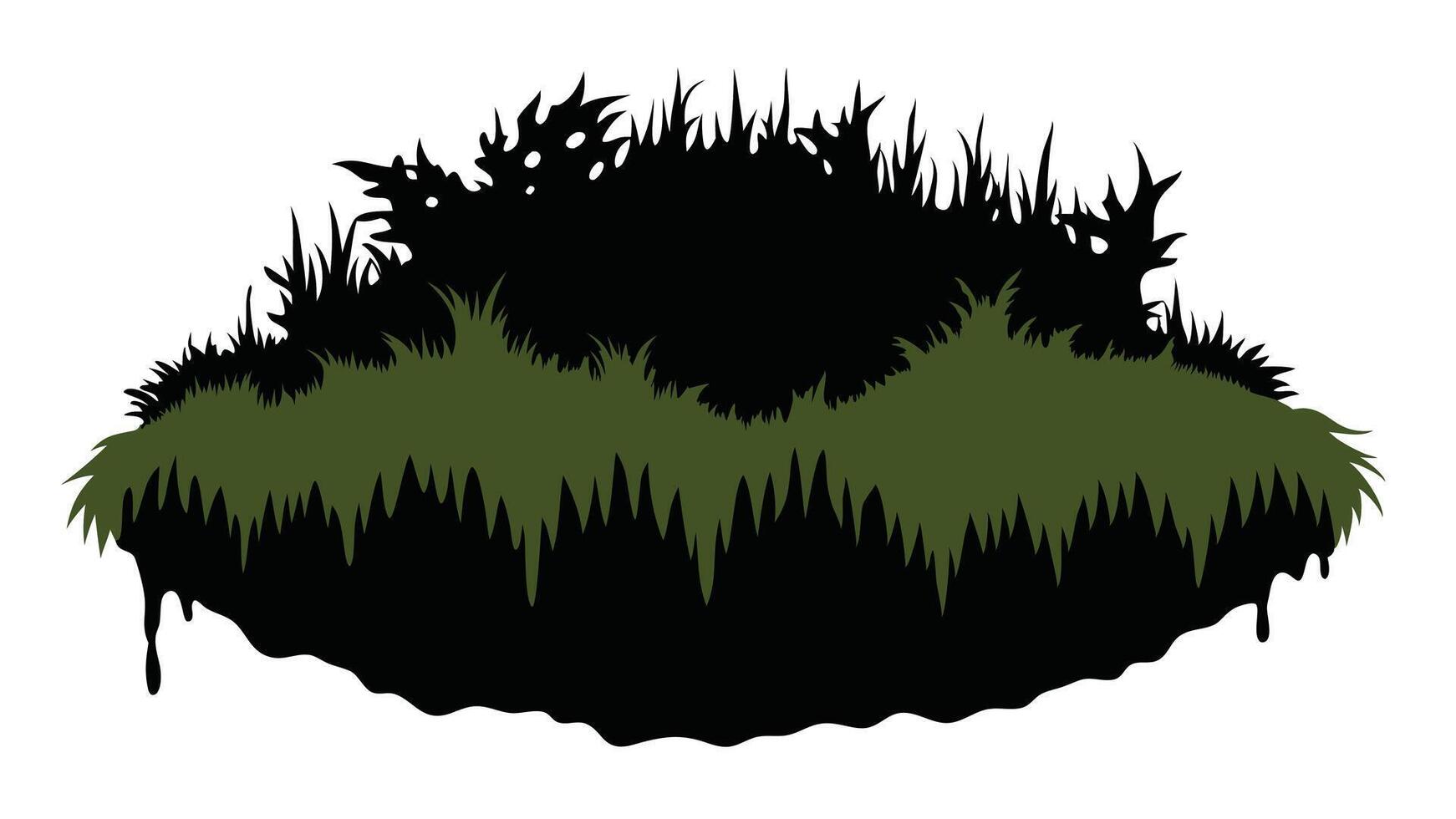 Floating Island With Green Grass vector