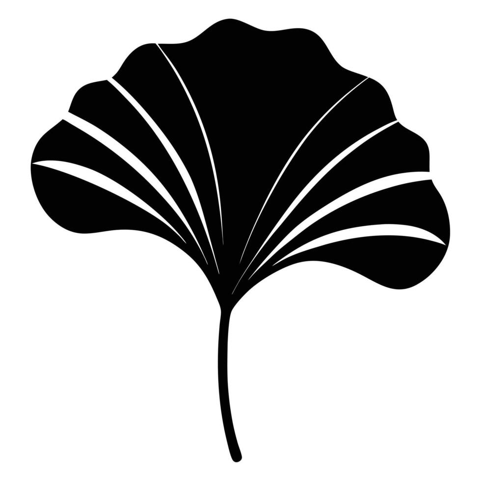 Ginkgo Biloba Leaf Silhouette Isolated vector