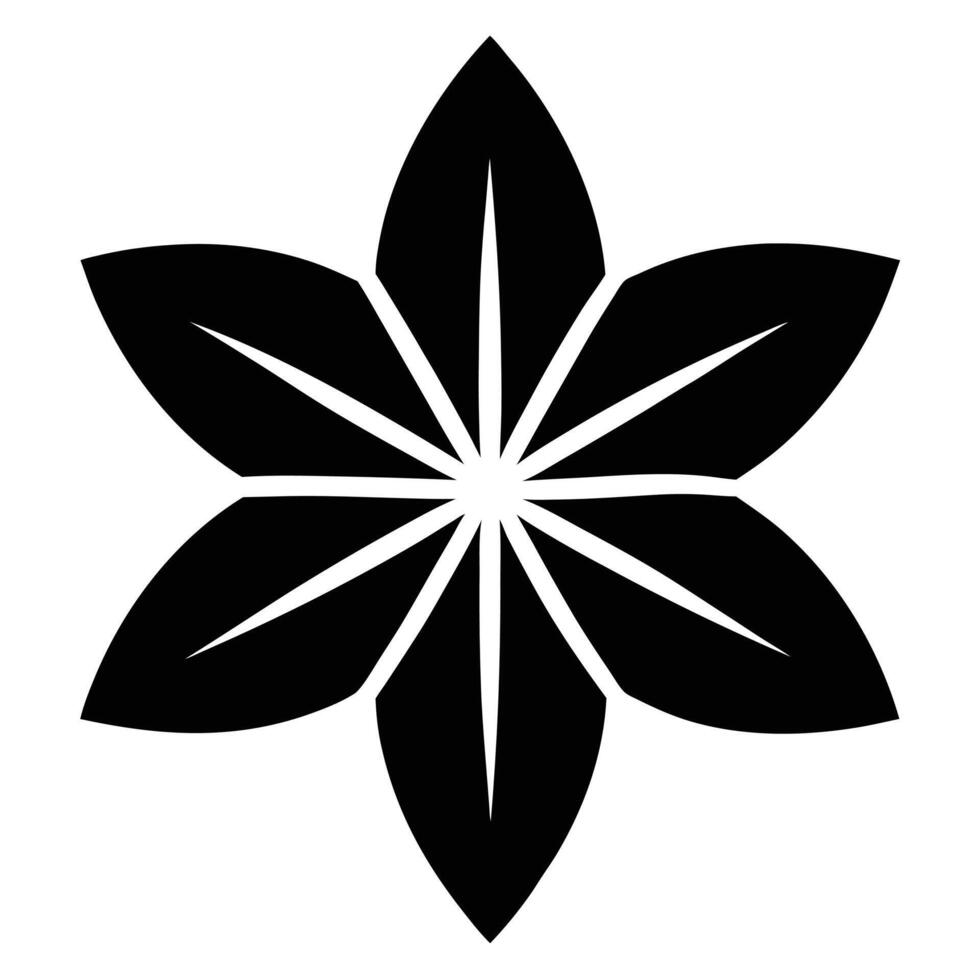 Minimal Flower Design Silhouette vector