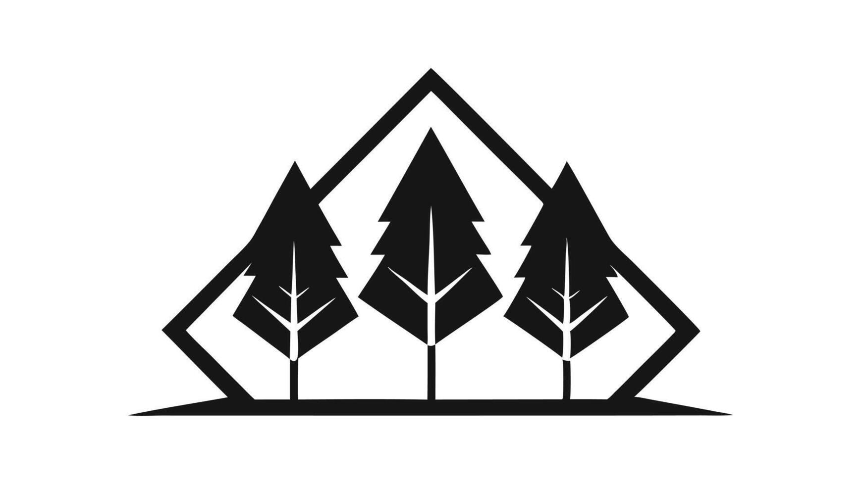 Geometric Forest Landscape Illustration vector