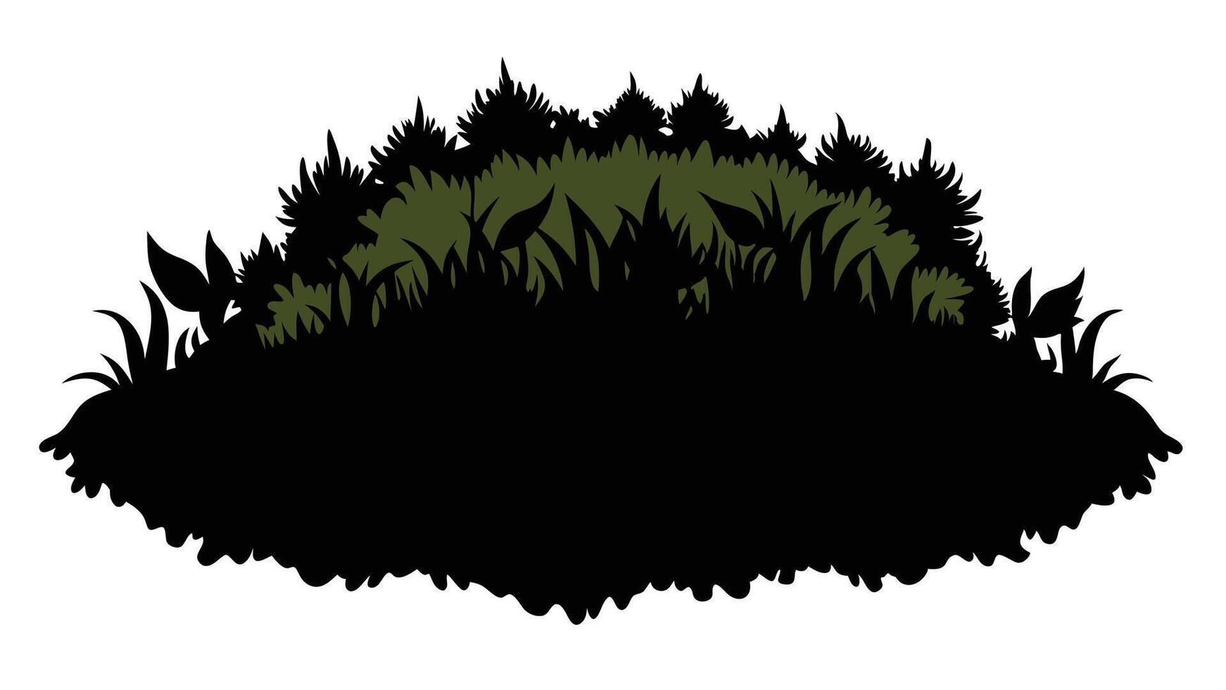 Forest Ground With Grass And Bush vector