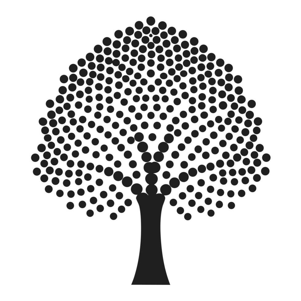 Dotted Tree Graphic Illustration vector