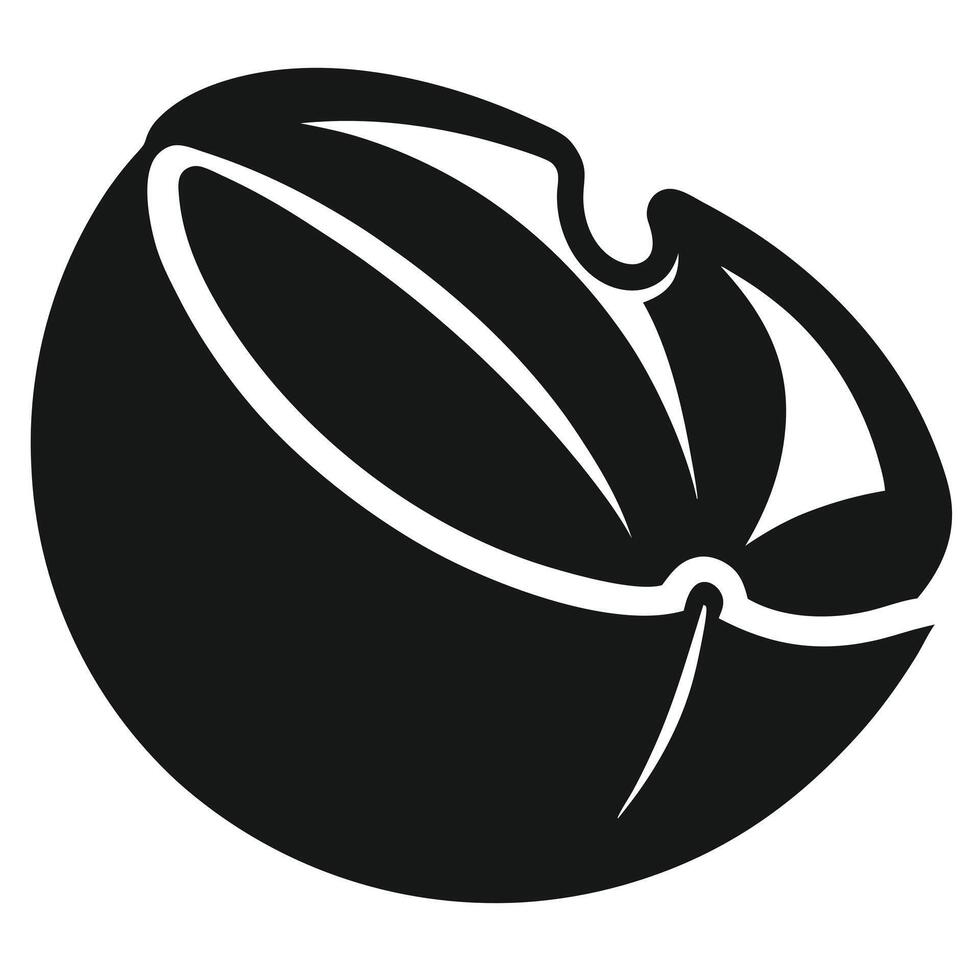 Coffee Bean Black And White Silhouette vector