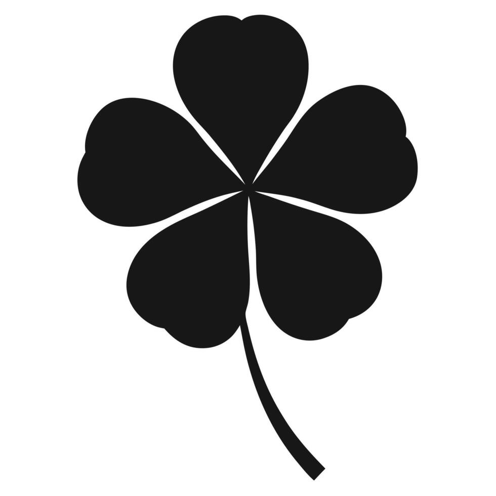 Five Leaf Clover Silhouette Isolated vector