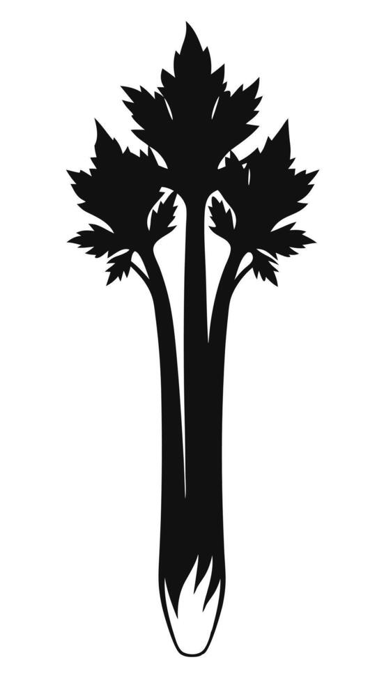 Celery Illustration Silhouette Isolated vector