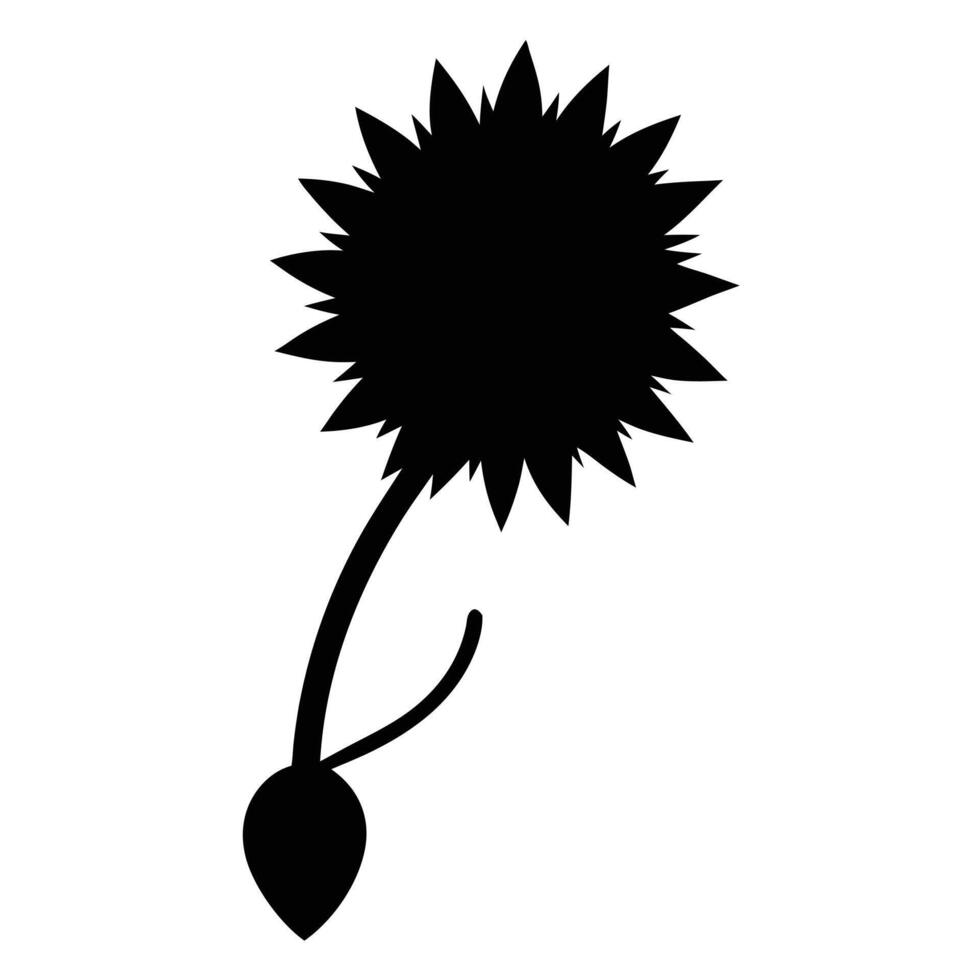 Cornflower Silhouette Black And White Design vector