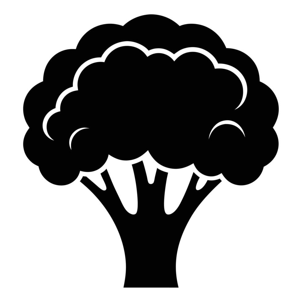 Broccoli Silhouette Vegetable Food Icon vector