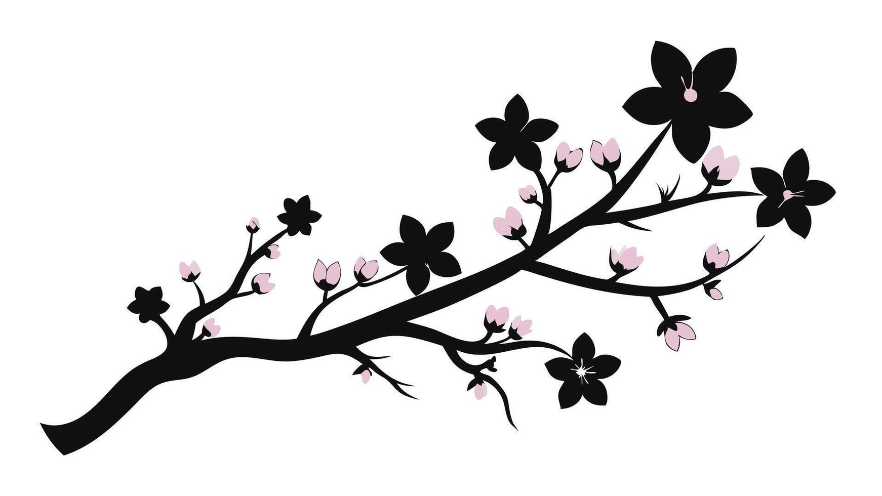 Cherry Blossom Branch Illustration vector