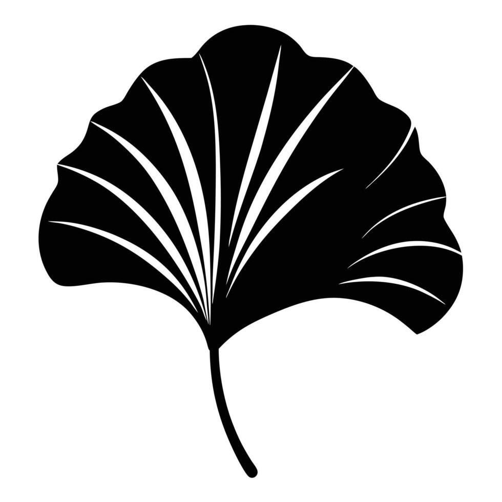 Ginkgo Biloba Leaf Silhouette Illustration vector