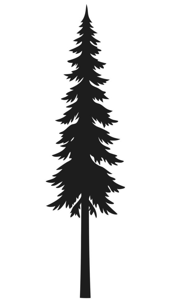 Pine Tree Silhouette Illustration Design vector