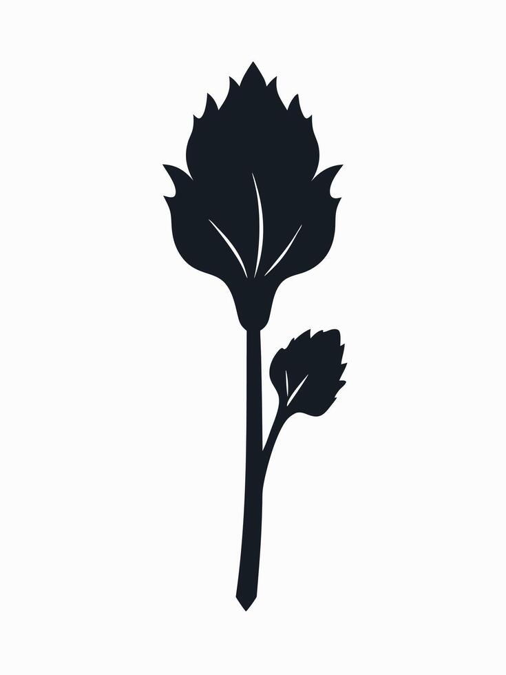 Leaf Silhouette Minimalist Botany vector