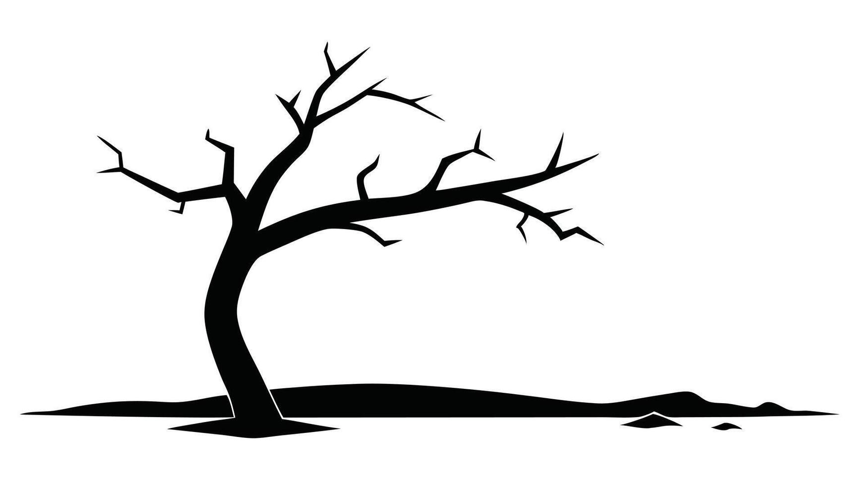 Silhouette Of A Bare Tree Landscape vector