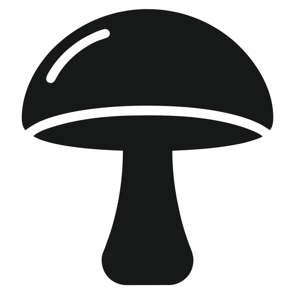 Mushroom Icon Black Outline Simple vector