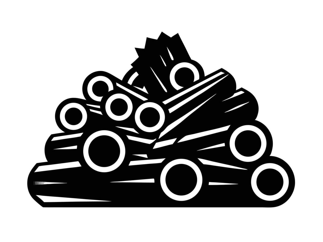 Pile Of Wood Logs Icon vector