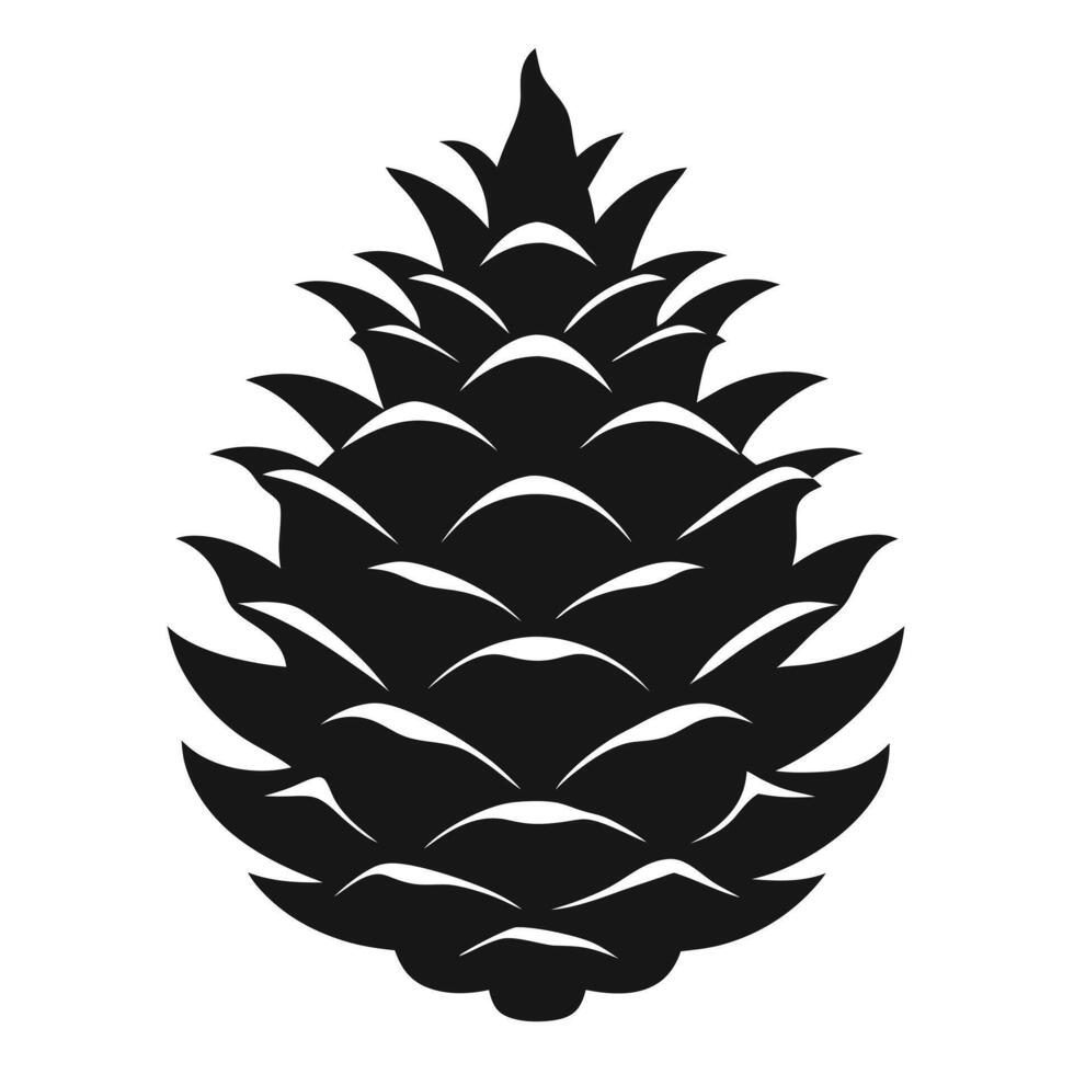 Monochrome Pine Cone Minimalist Illustration vector