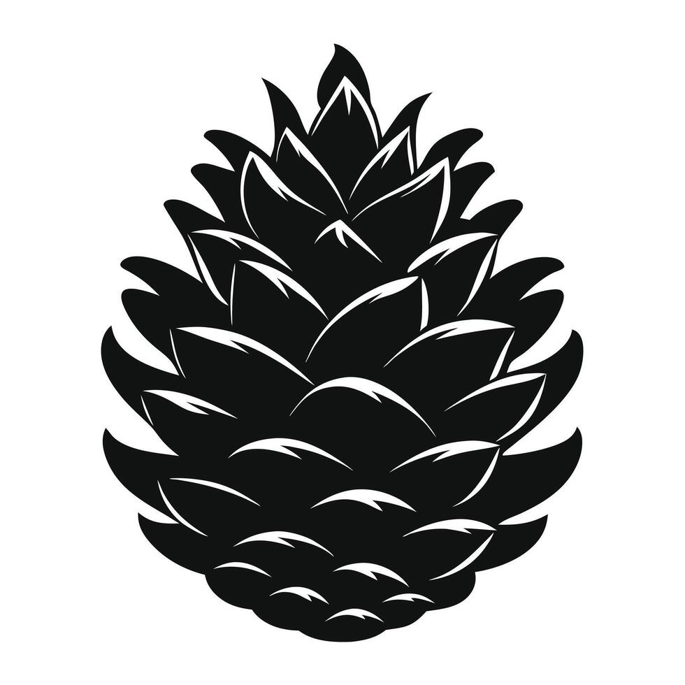 Pine Cone Simple Black Silhouette vector