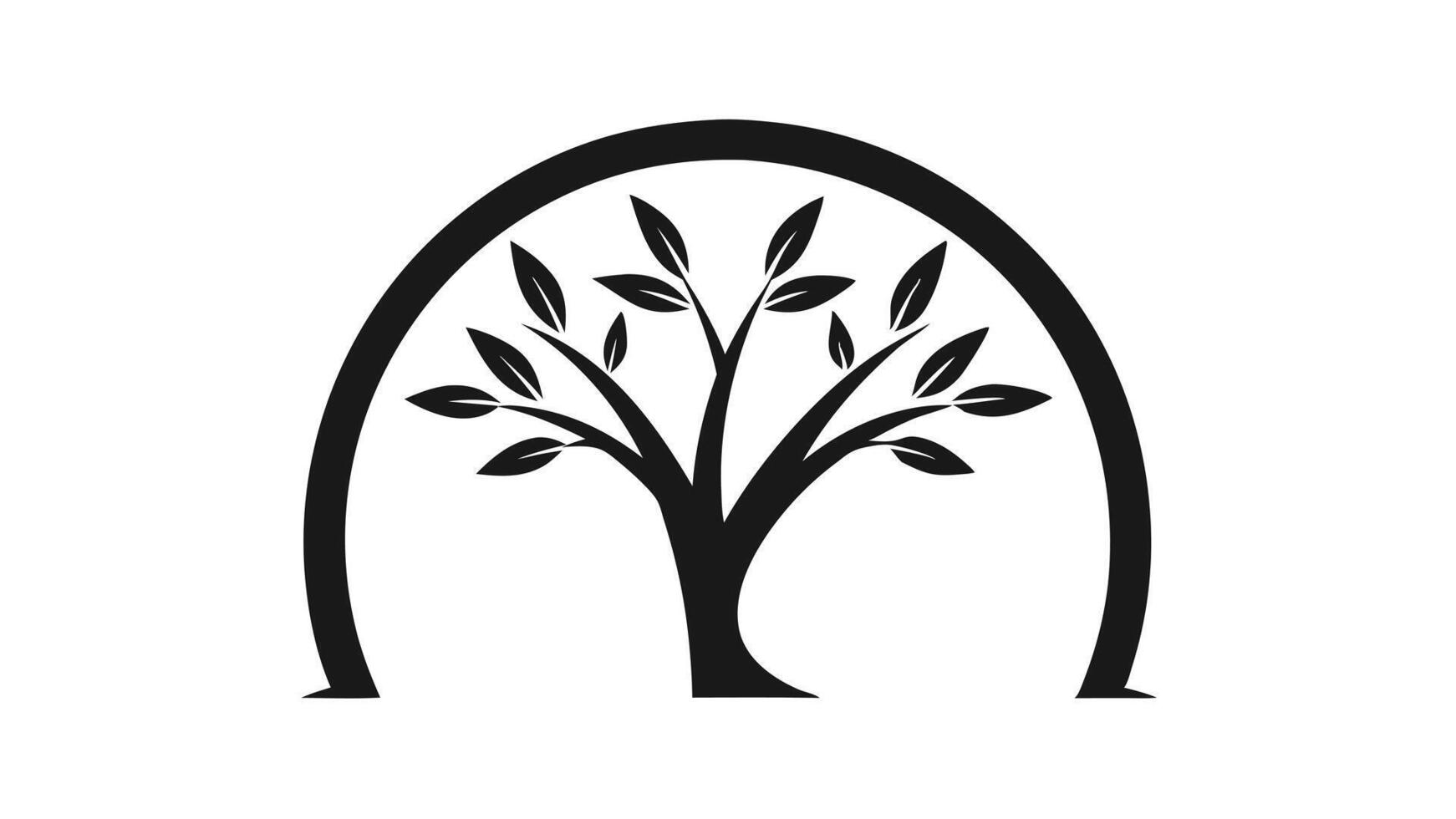Minimalistic Tree Icon Design vector