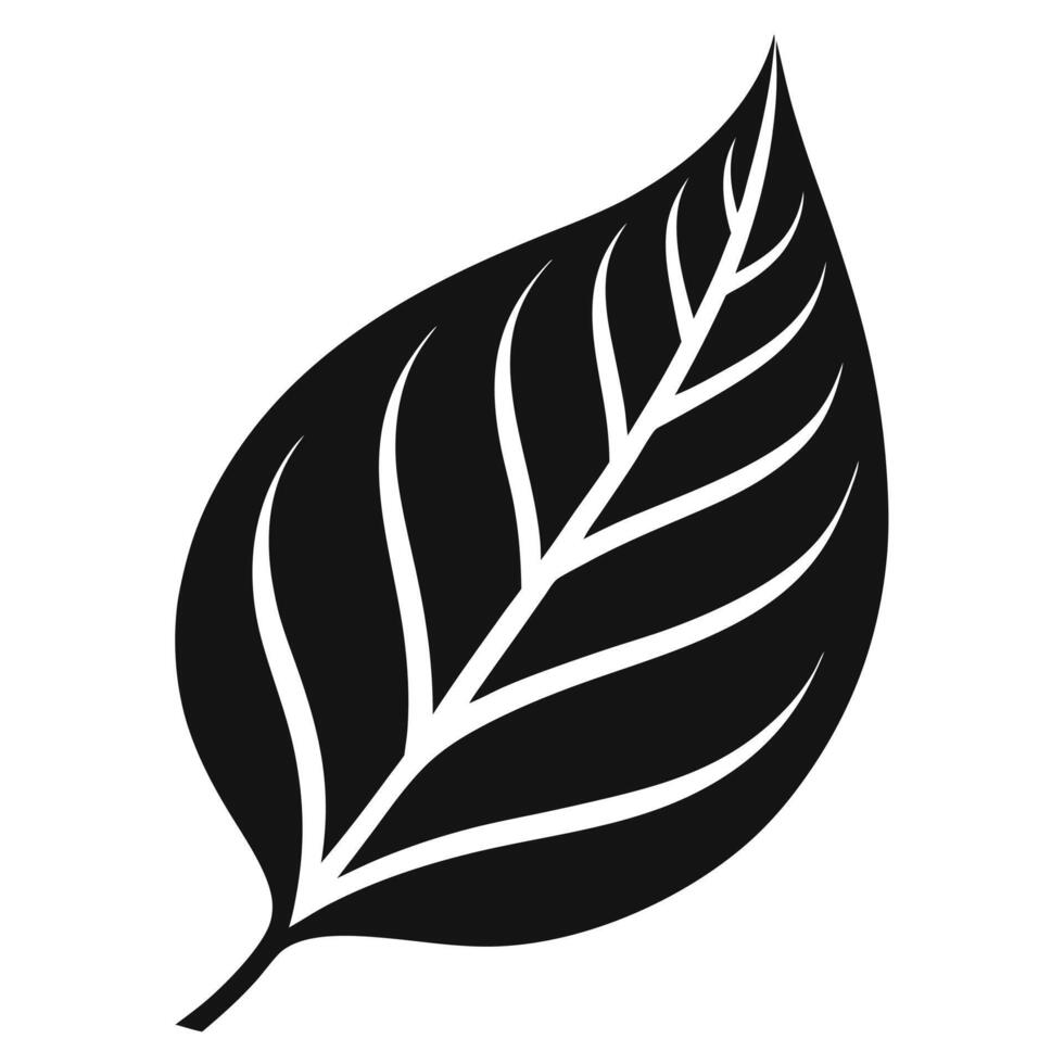 Leaf Silhouette Simple Black And White vector