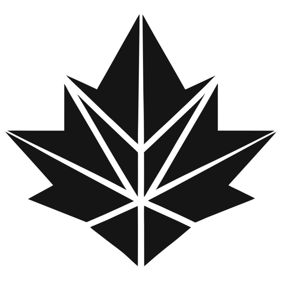 Minimalist Black Maple Leaf vector