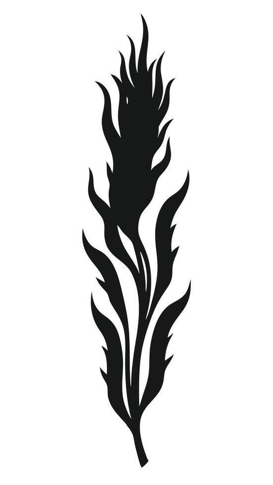 Silhouette Decorative Floral Leaf Ornament vector