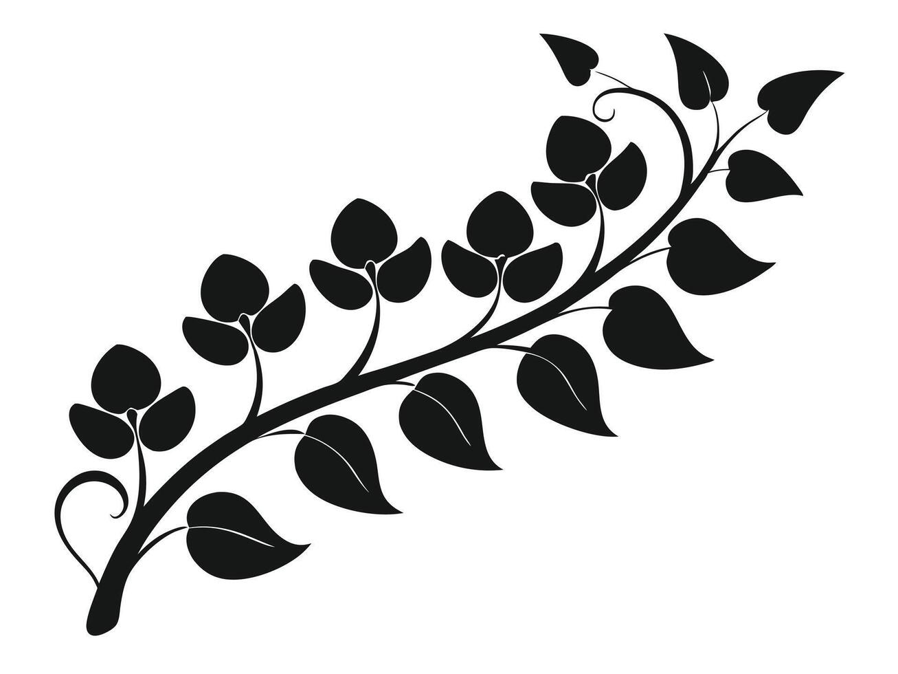 Leaf Branch Silhouette Art vector