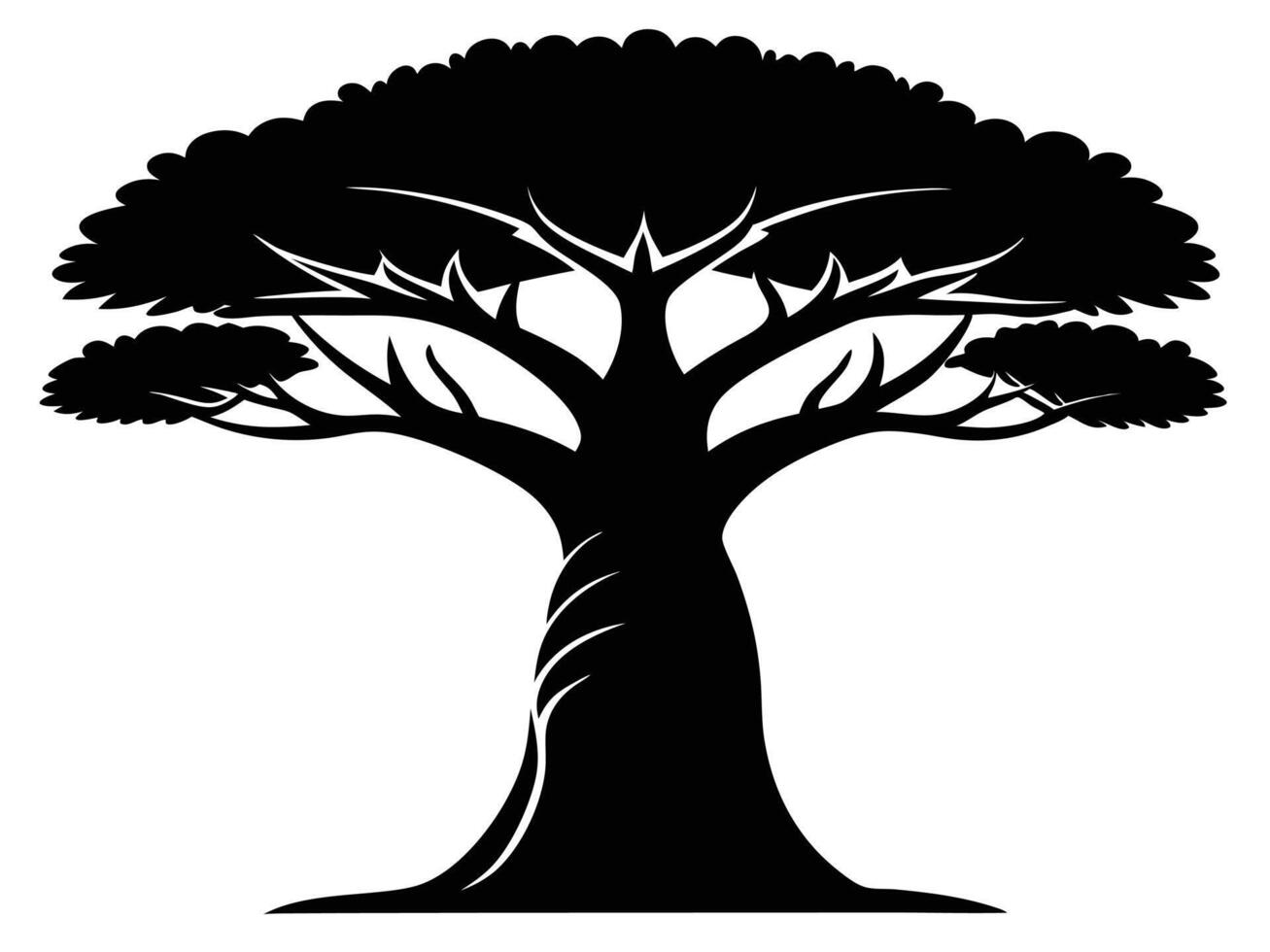 Silhouette Of A Lush Tree vector