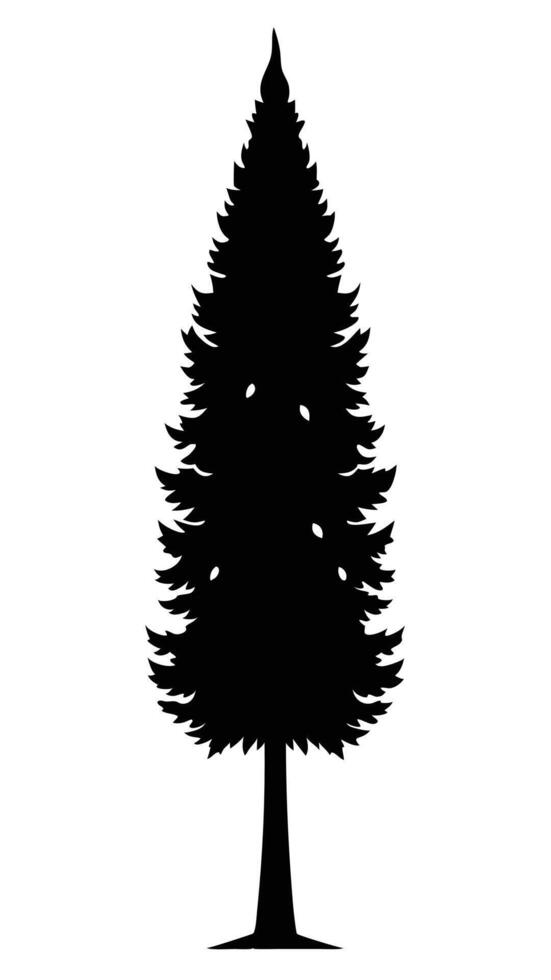Pine Tree Silhouette Isolated vector