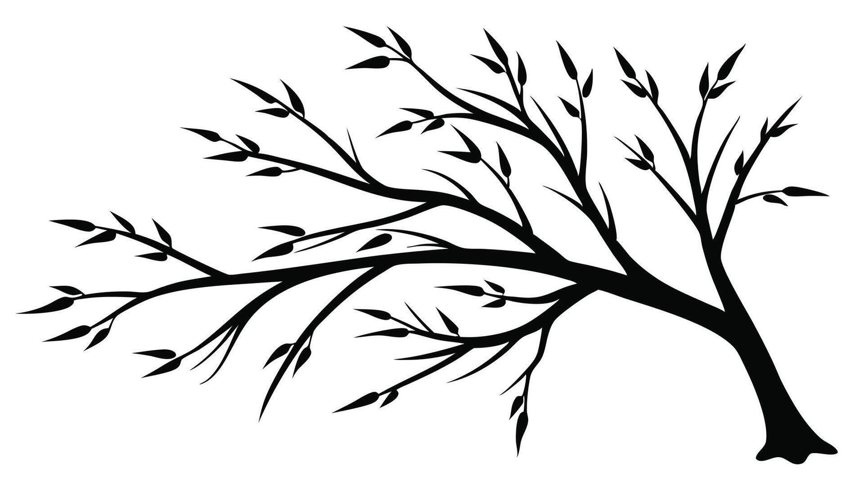 Silhouette Of A Small Tree vector
