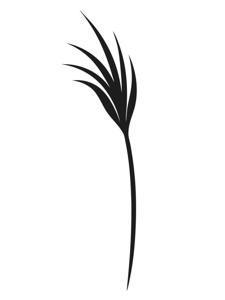 Simple Black Reeds Grass Silhouette vector