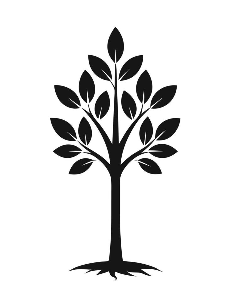 Simple Black And White Tree vector