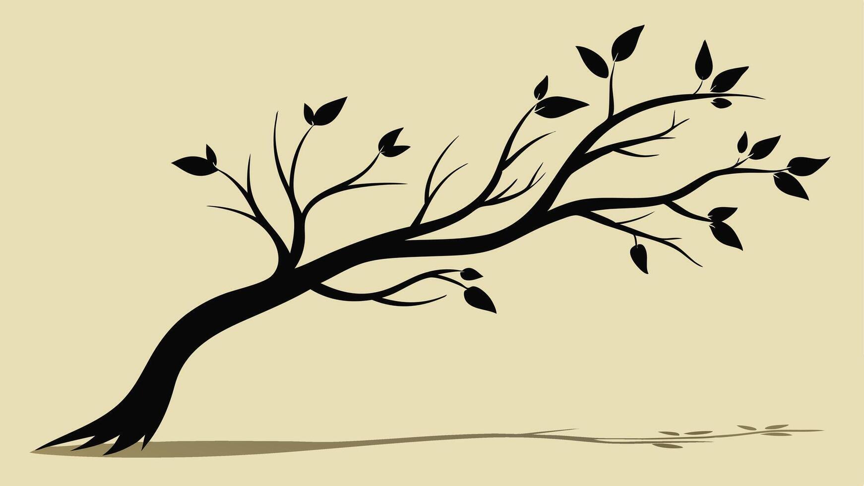 Stylized Leaning Tree Illustration vector