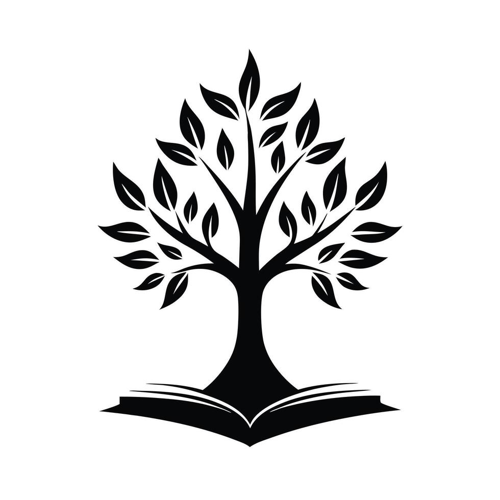 Tree Growing From Open Book vector