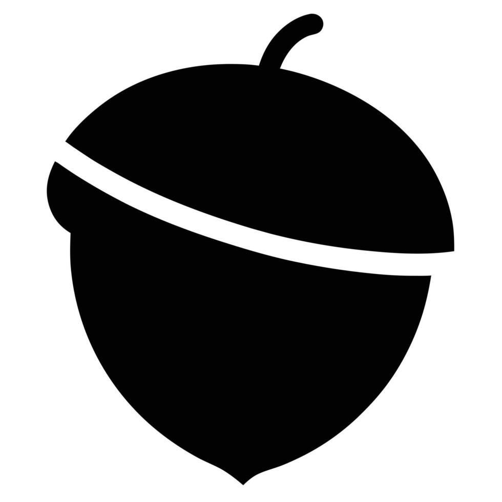 Simple Black Acorn Icon Illustration vector