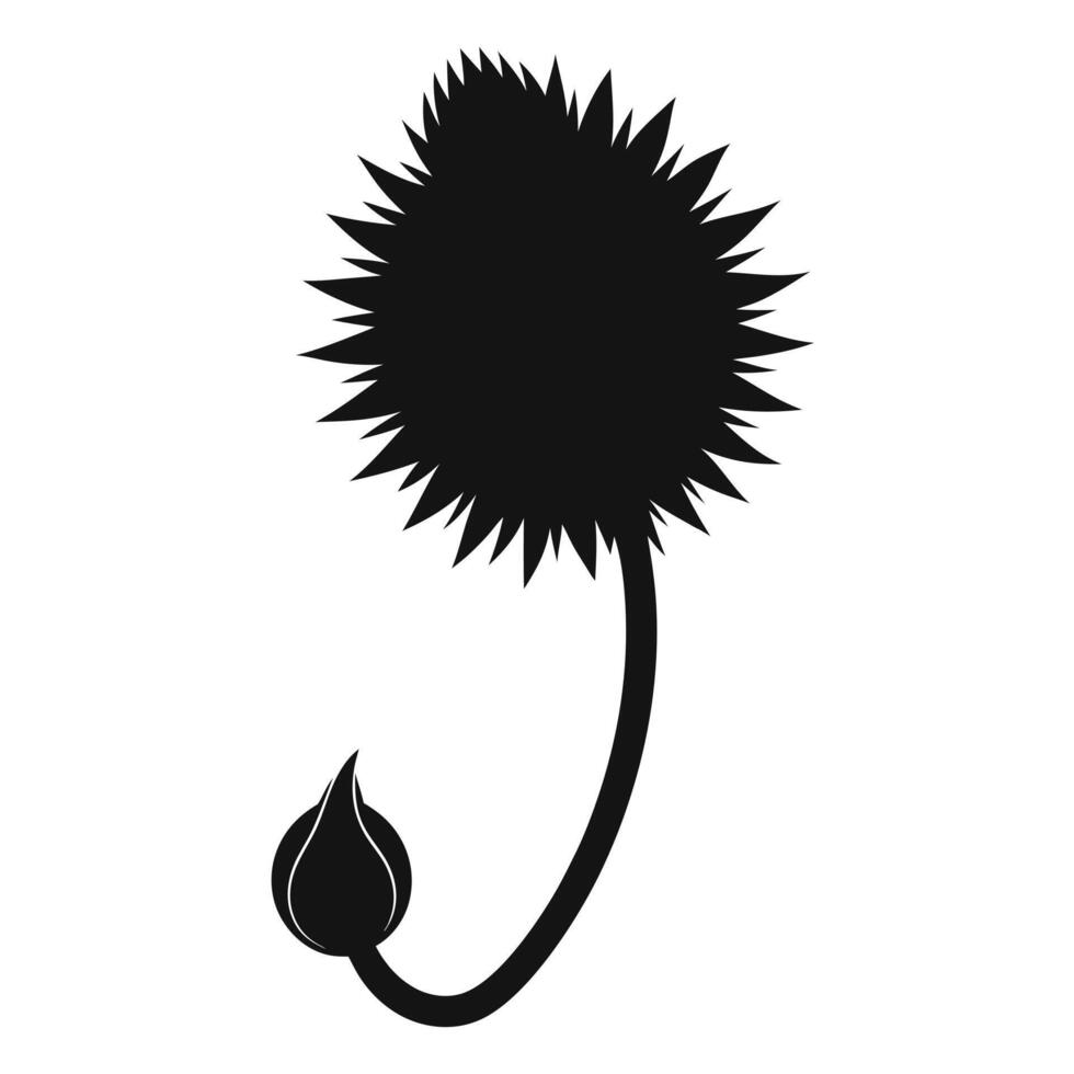 Thistle Flower Silhouette Black And White vector