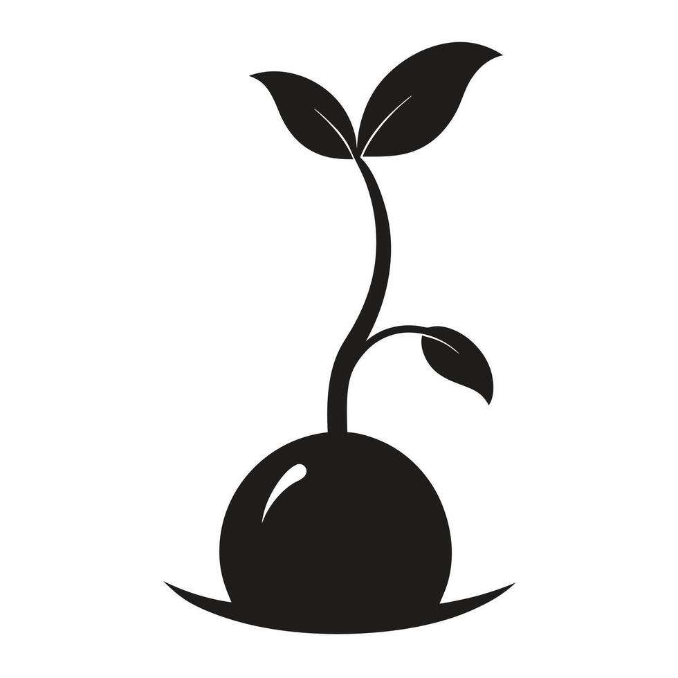 Sprout Growing From Seed Icon vector