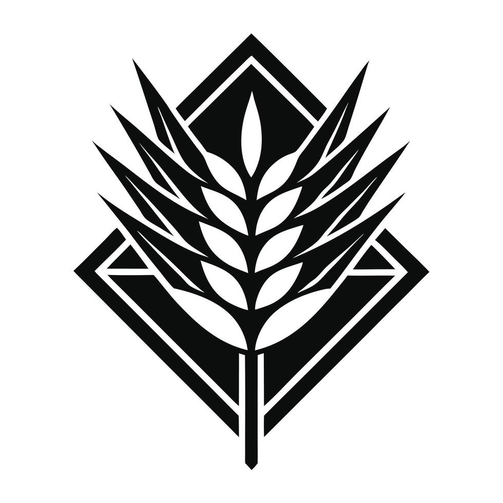 Wheat Stalk Inside Diamond Shape vector