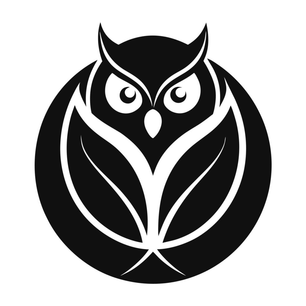 Black and white owl logo design vector