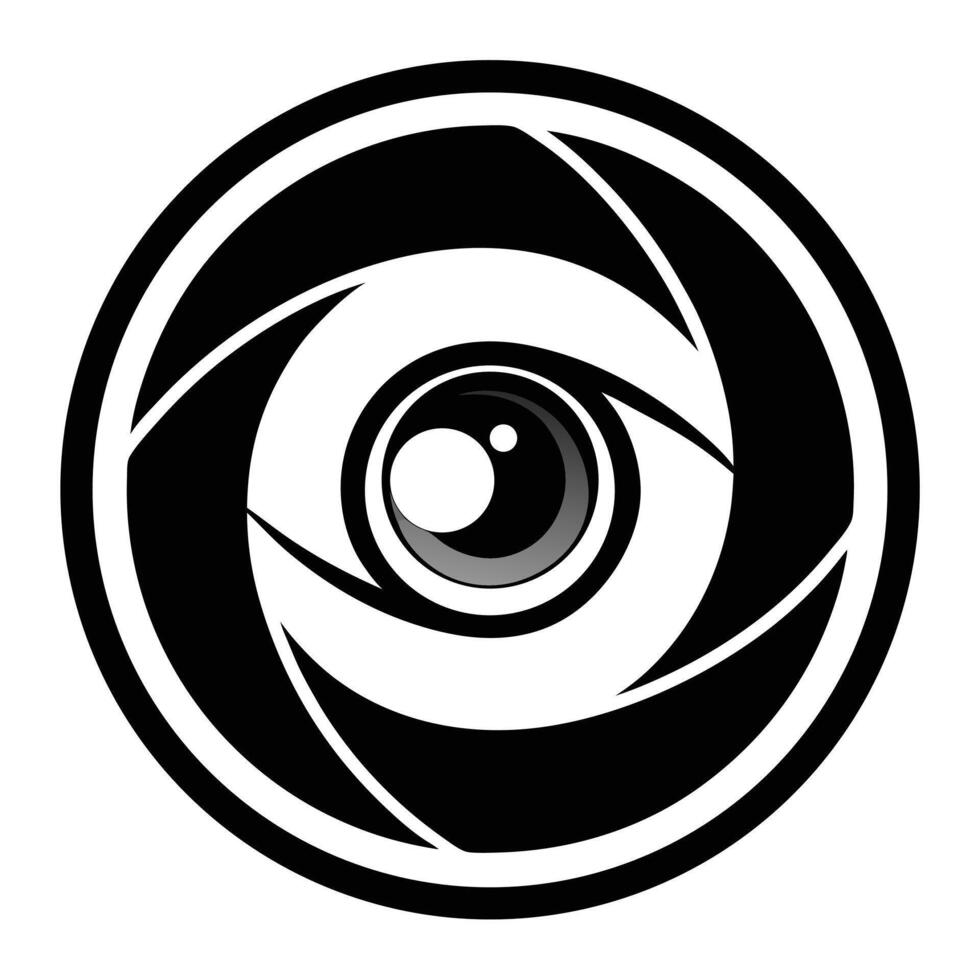 Camera lens eye abstract silhouette logo vector