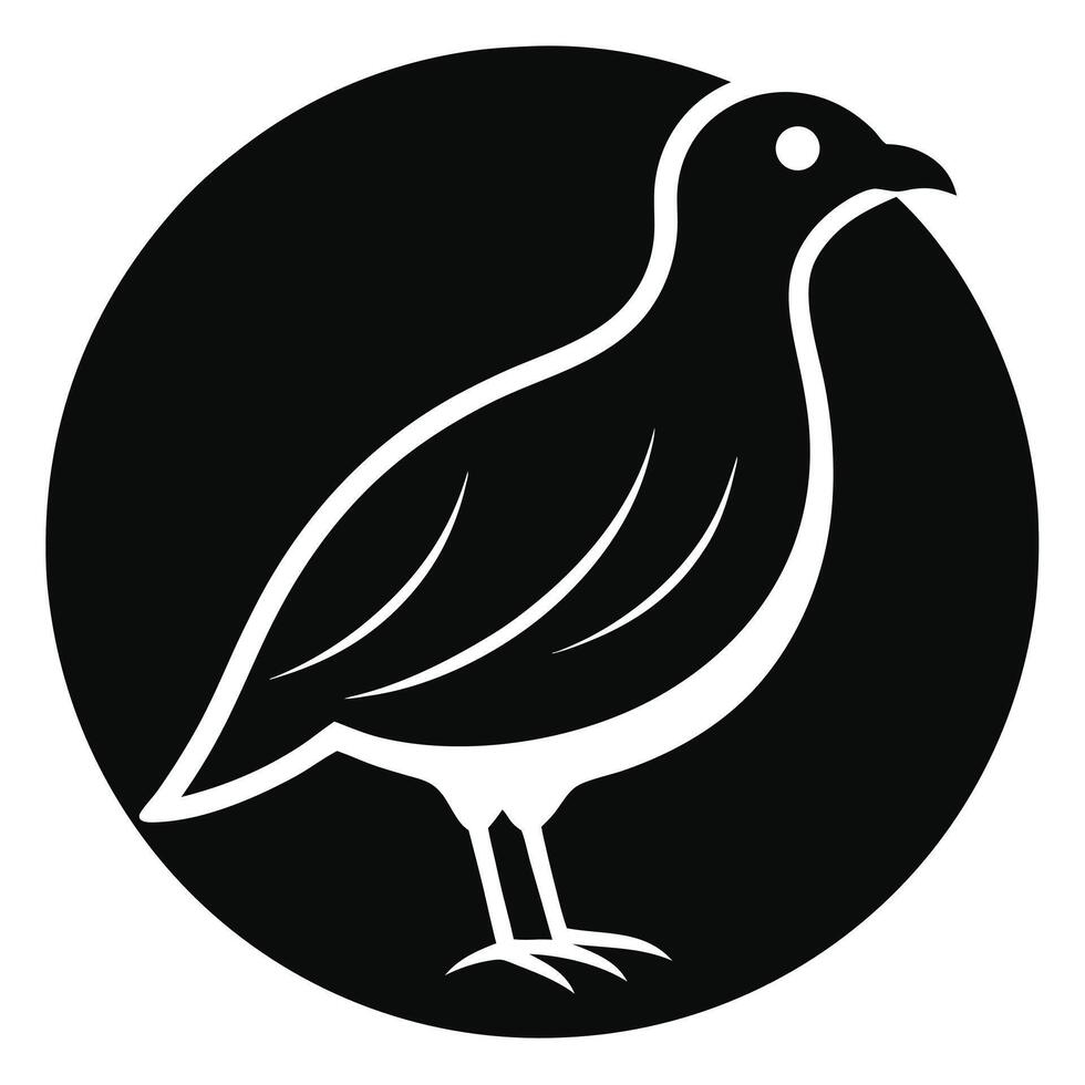 Stylized bird silhouette inside black circle vector