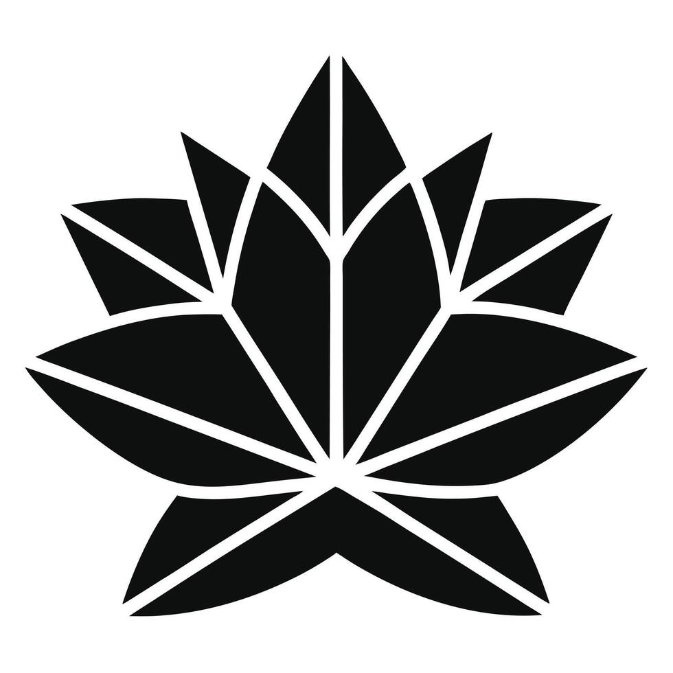 Black and white lotus flower symbol vector