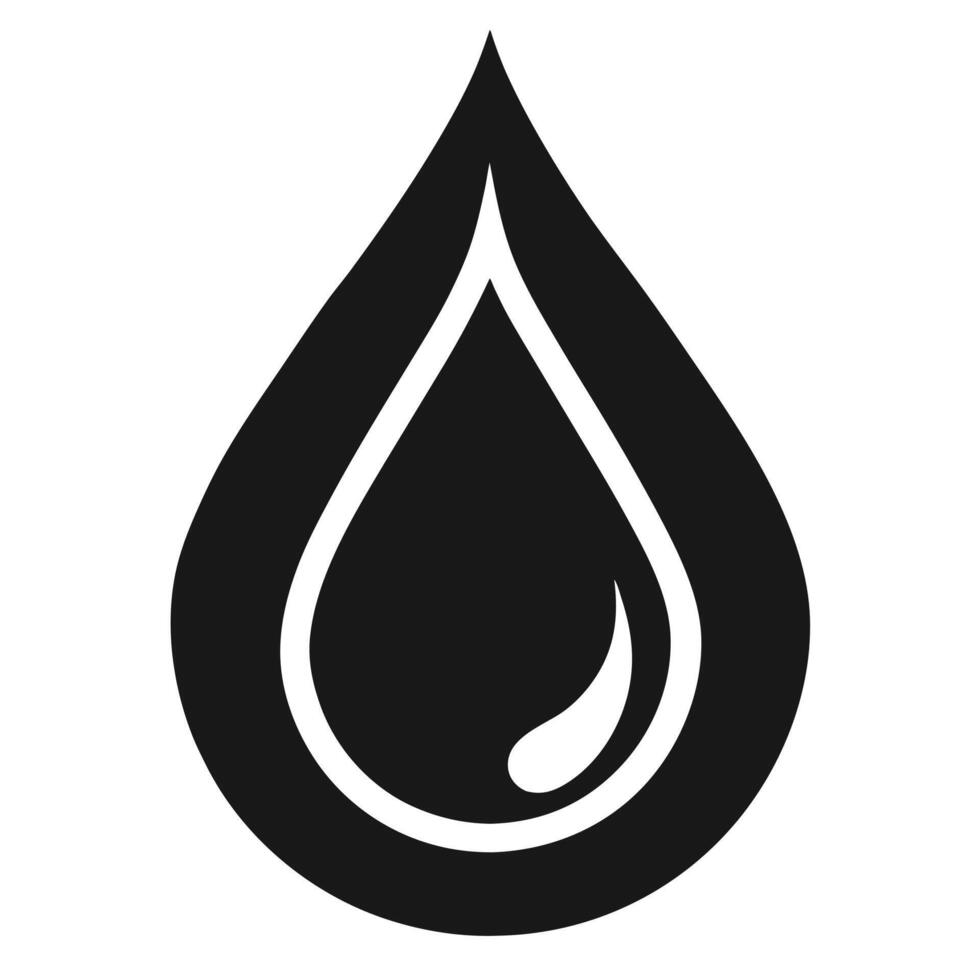 Simple black and white water drop vector